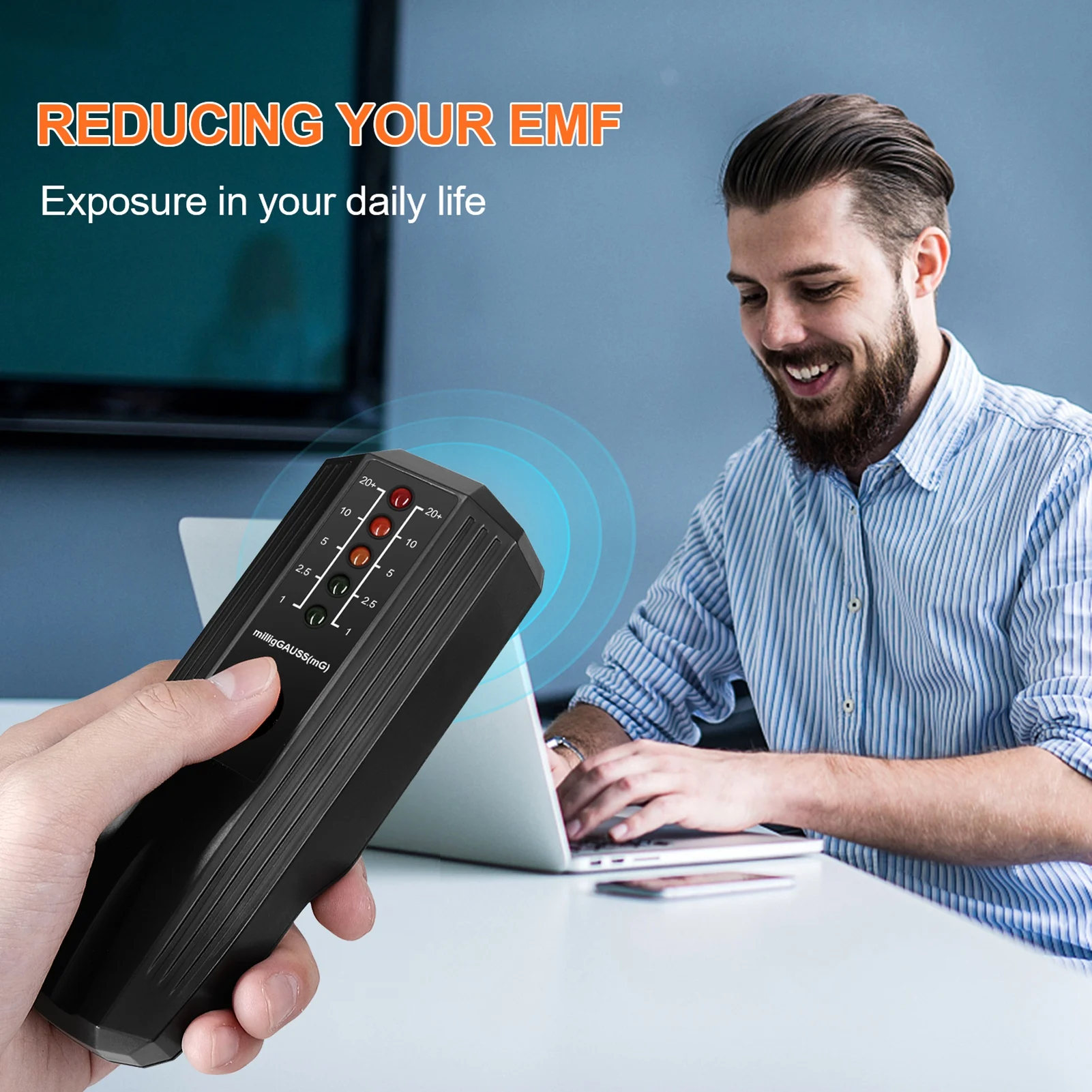 Handheld EMF Meter Portable Electromagnetic Radiation Detector Household Laboratory Hospital Digital Electric Field Detector