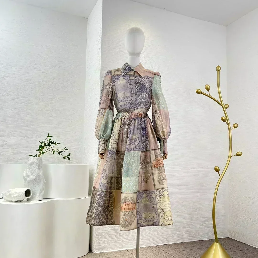 

Лоскутный костюм с принтом в виде книги, блузоном и рукавом, с золотистой люрексной отделкой, Женская юбка с пуговицами и эластичным поясом, комплект миди-юбки