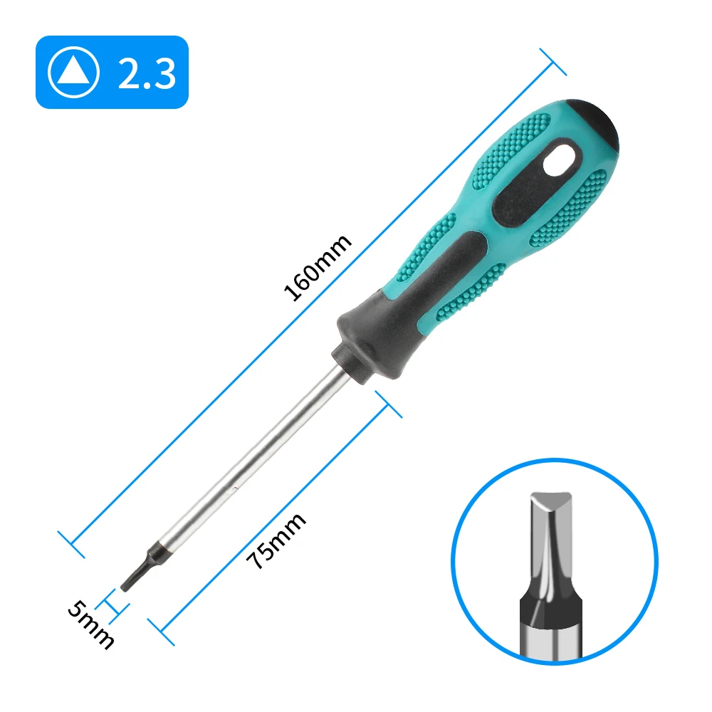 Magnetischer dreieckiger Schraubendreherkopf, Größe 1,8/2,0/2,3/3,0 mm, Präzisions-Schraubendreherkopf, manuelles Werkzeug für die Wartung elektrischer Geräte – Detail 8