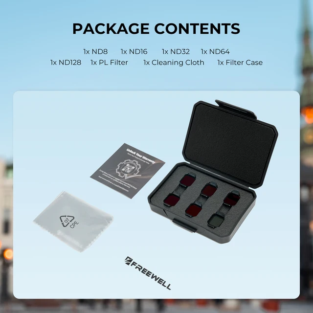 Filtri ND Freewell Per DJI Avata 2 | Set 4 Pezzi ND8, ND16, ND32, ND64 | Per Video Professionali