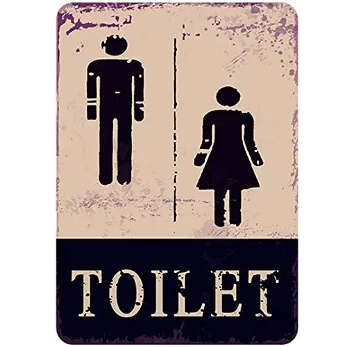 

Original Retro Design Man and Women Toilet Tin Metal Signs Wall Art | Thick Tinplate Print Poster Wall Decoration