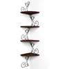 Corner Shelf Wall Mount, 4 Tier Floating Shelves for Wall, Easy-to-Assemble Wall Shelves Rustic Wood Decor 1