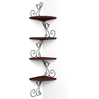 Corner Shelf Wall Mount, 4 Tier Floating Shelves for Wall, Easy-to-Assemble Wall Shelves Rustic Wood Decor 1