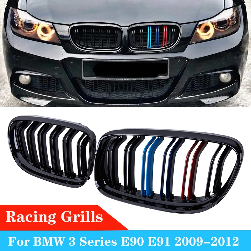 

For BMW E90 E91 320i 325i 3 Series M Style Racing Grill Car Front Kidney Grilles Double Slat Grille Auto Accessories 2009-2012