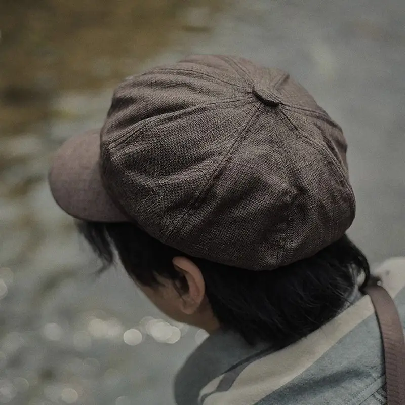 Japanese retro literature and art octagon hat male net red thin British newspaper boy hat simple fashion painter Beret beret hat woolen beret newsboy cap newsboy hat