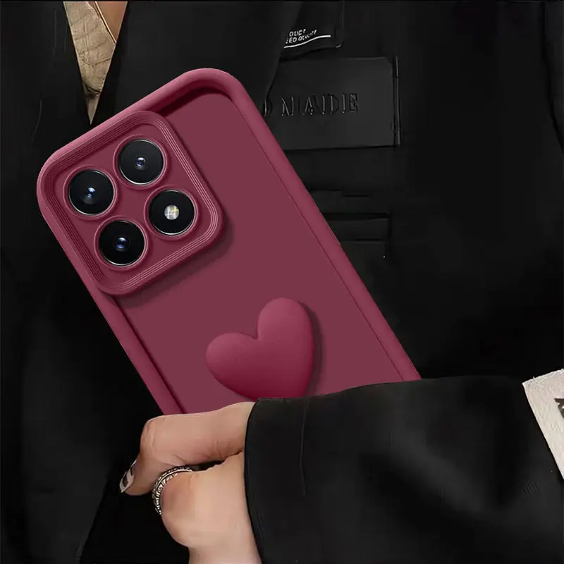 Adorable 3D Love Heart Silicone Phone Case - Soft, Protective Cover