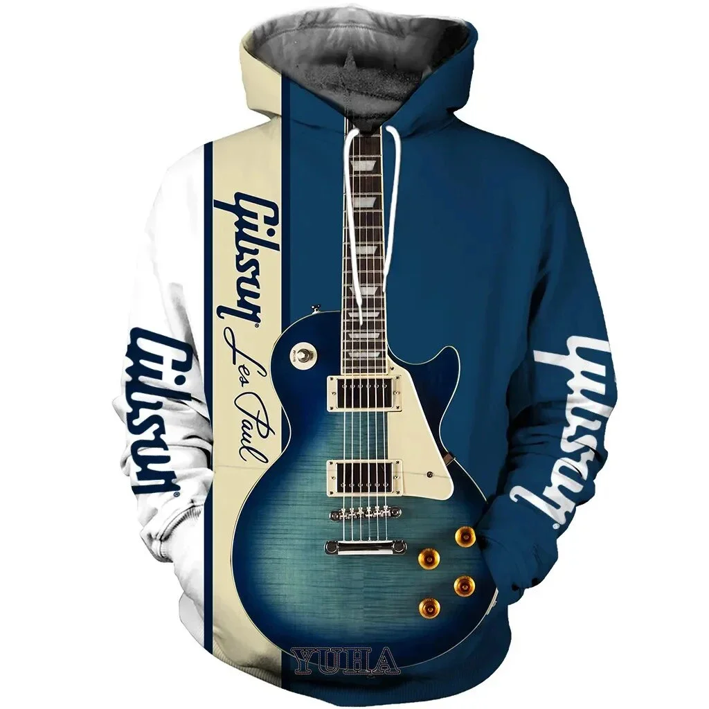 thumbnail image 1 of Sudadera con capucha con estampado 3D de guitarra nueva, sudadera con capucha neutra para hombres y mujeres, para entusiastas de la guitarra, sudadera con capucha de moda urbana de talla grande para n, 1 of 4