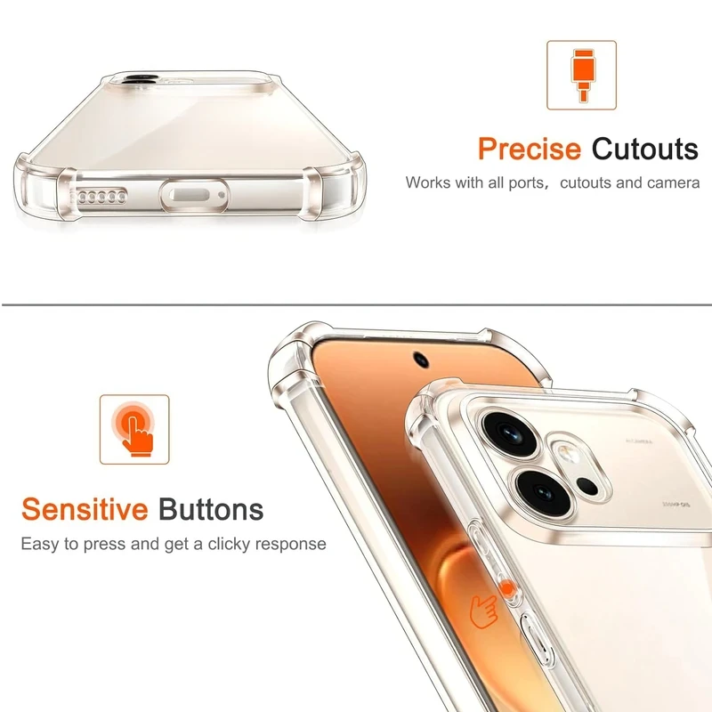 Shockproof TPU Protective Case with Transparent Back Shell