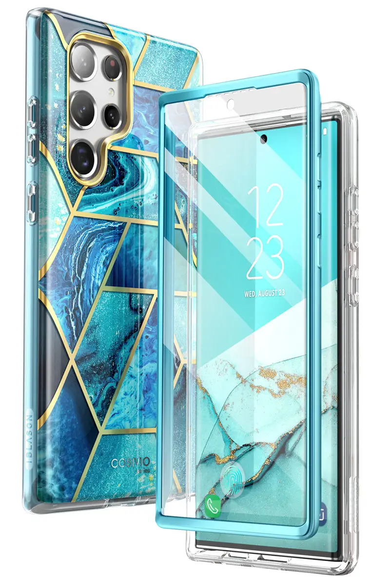 For Samsung Galaxy S22 Ultra Case 5G (2022 Release) I-BLASON Cosmo Slim Stylish Protective Case with Built-in Screen Protector galaxy s22 ultra flip case