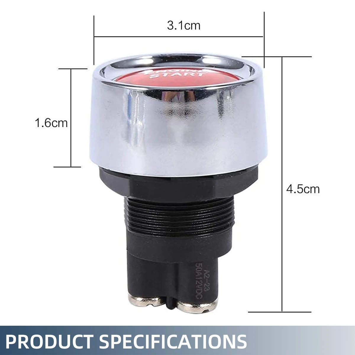 Car Start Button 50A Multi-Functional Start Push Button Switch Vehicle Car Engine Start Button Ignition Switch DC 12V 24V Momentary