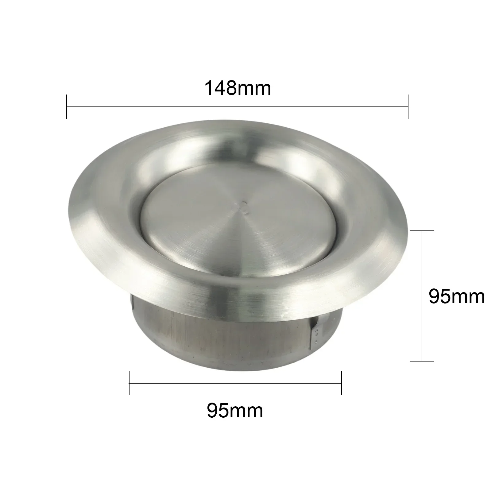 ปรับ Vent Grille สแตนเลสรอบท่อไอเสีย Vent สําหรับระบายอากาศ 100 มม.125 มม.150 มม.สําหรับห้องน้ําซาวน่าห้องครัว 1