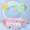 Waterproof Big Frame Swim Goggles Anti Fog with Earplugs Children Swim Glasses Non-slip Soft Silicone Swimming Eyewear for Kids