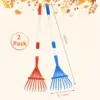 Kids Rakes for Leaves,Child Size Garden Rake Childrens Lawn Rake Toddler Leaf Rake Rakes with Detachable Hardwood Handle （RED） 2
