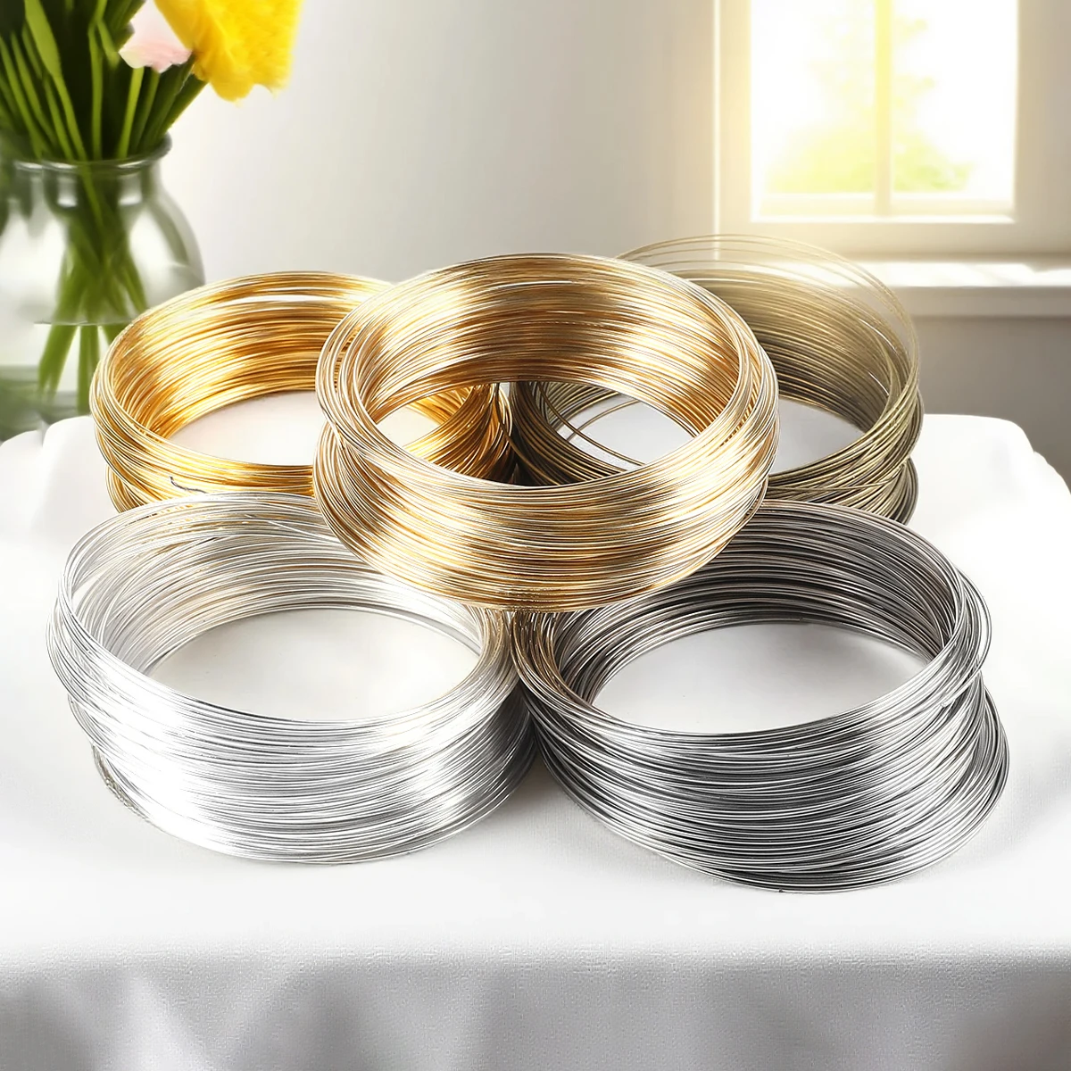 Stainless Steel Memory Wire Coil for DIY Jewelry Making - Silver & Gold