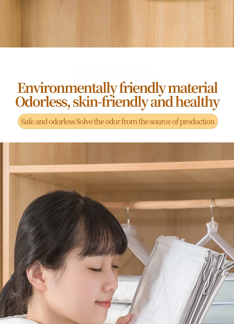 Description Picture 6 of itemHanging Wardrobe Clothing Storage Bag Jeans Shirt Storage Rack Hanging Closet Storage Bag Foldable Clothes Organizer