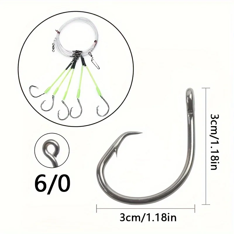 Thorforce 1 Piece Deep Casting Fish Rig with 5 Hooks Line Group Marlin Sea Tackle Big Game Fishing Trolling Lure 6
