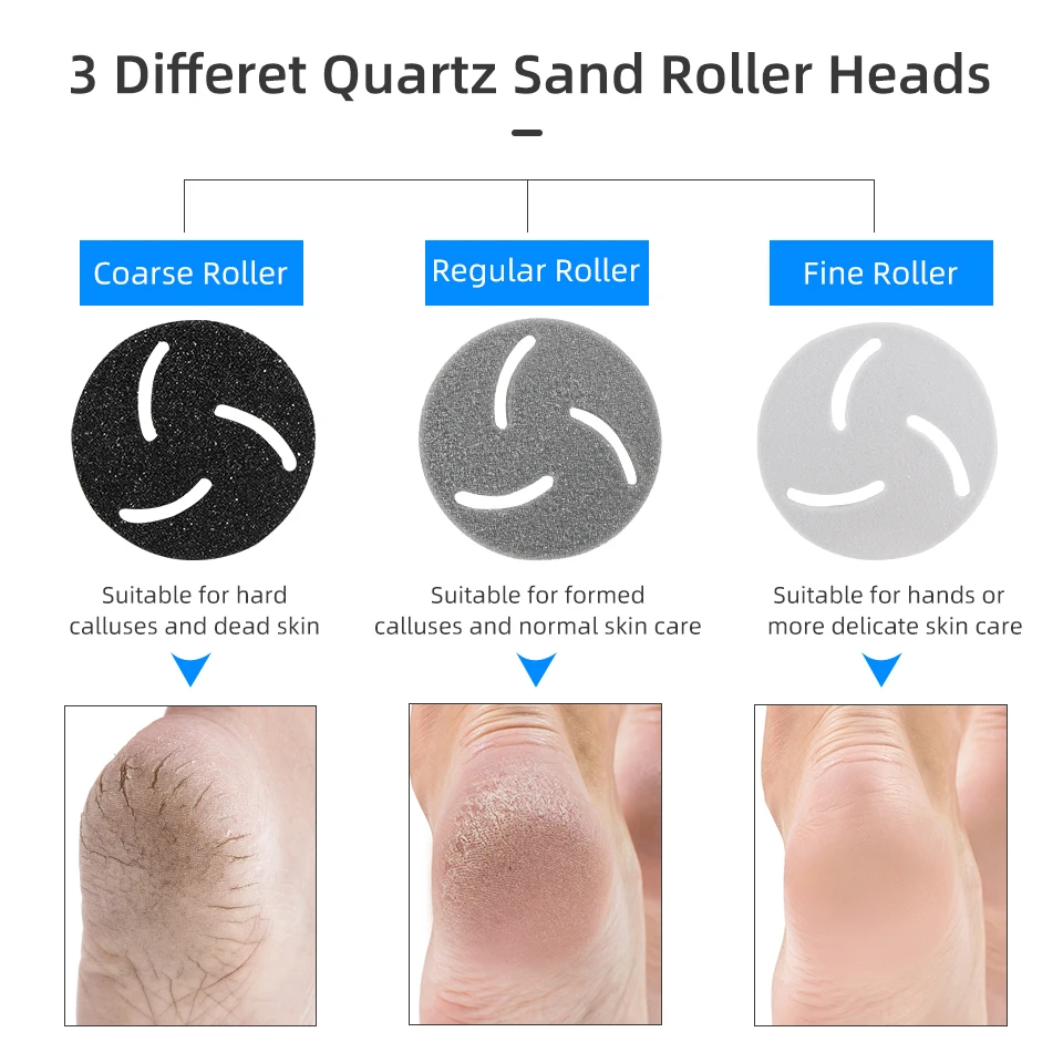 Electric Foot Callus Remover Kit Rechargeable Callous Removers Portable Foot File for Dead Hard Cracked Dry Skin Pedicure Tools 5