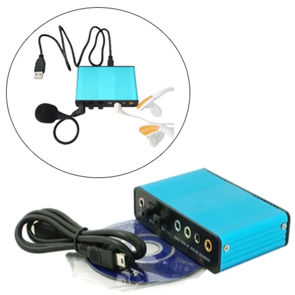 6-канальная звуковая карта USB 2,0, стандартная оптоволоконная звуковая карта 5,1, семейная Звуковая карта для ПК, ноутбука, компьютера