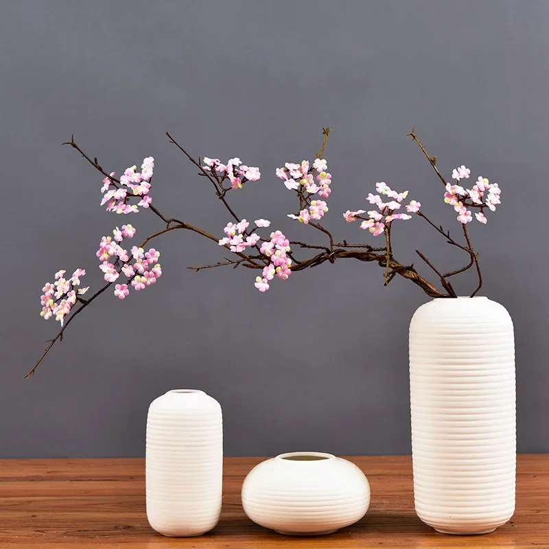 

Artificial Cherry Plum Peach Blossom Branch Silk Flowers for Home Table Living Room Decor DIY Wedding Flower Arrangement 87cm
