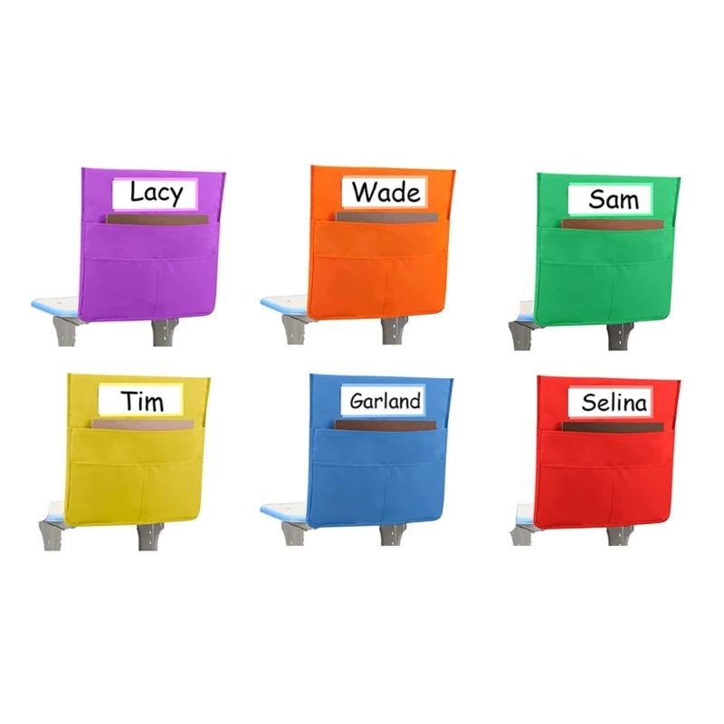 

Chair Pockets for Classrooms Set of 6 Heavy Duty Chair Storage Seating 50LB
