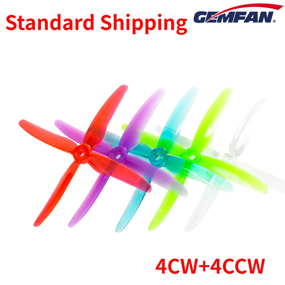 

4Pairs(4CW+4CCW) Gemfan Hurricane 51455 4-Blade PC X Propeller for RC FPV Freestyle 5inch Drones DIY Parts