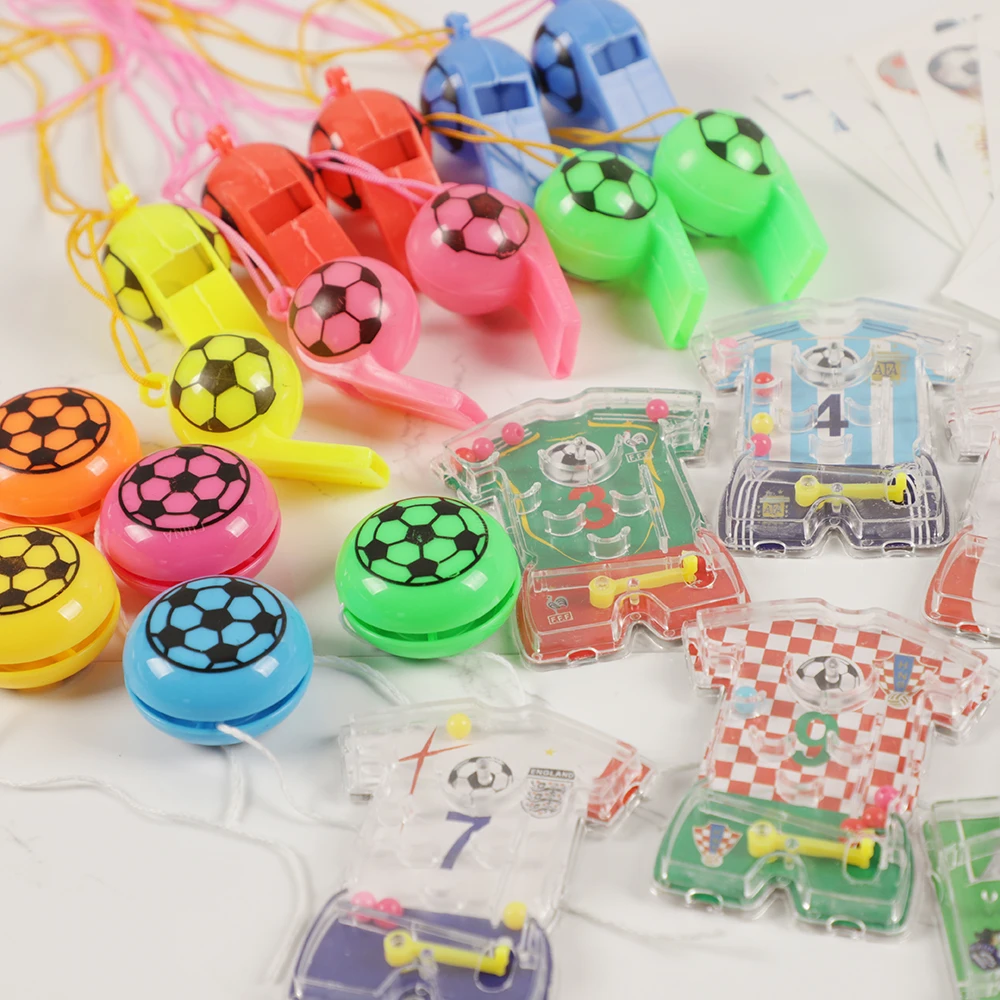 40Pcs Football Themed Sports Party Toys Set Soccer Whistle Mazz Tattoo Kids Birthday Party Favors Goodie Bag Pinata Filler party toys toy gift filler