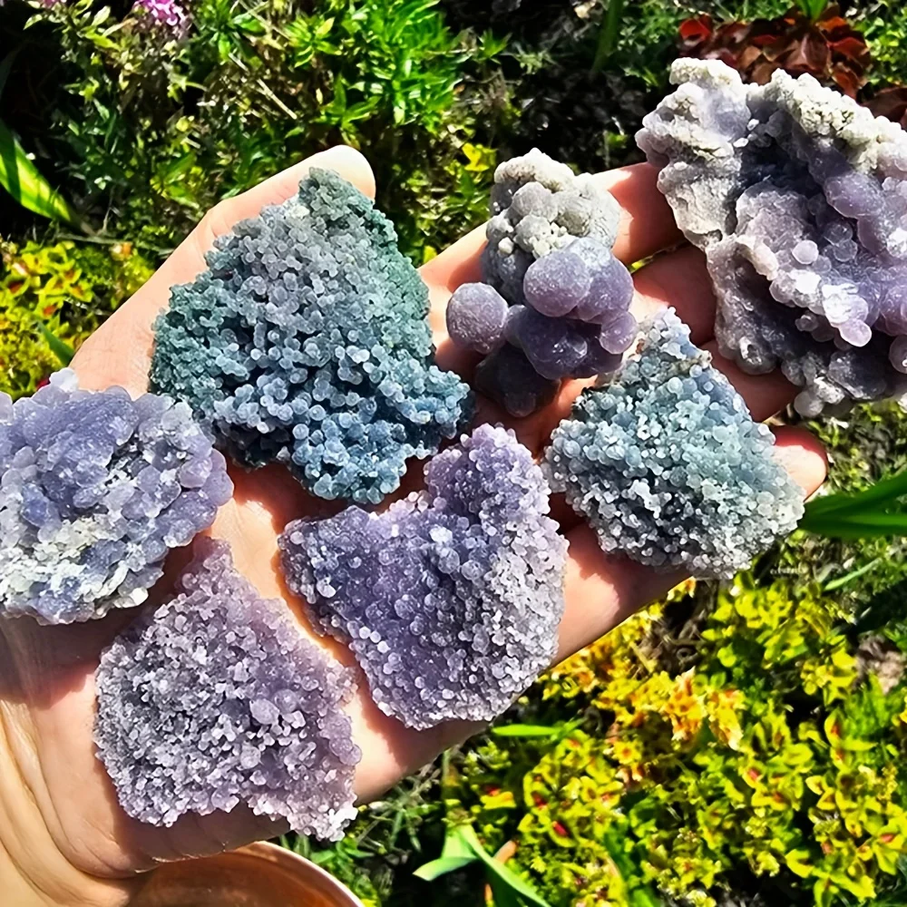 1pc Natural Grape Agate Crystal, Purple Cluster Rough Gemstone, Mineral Specimen for Rock Collection, Home Decor, Crystal Gifts 5