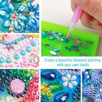 6-Piece/Set DIY Diamond Painting Birthday Card Set, Featuring Unique Flower, Bird, and Pattern Designs, Rhinestone Diamond Paint 5