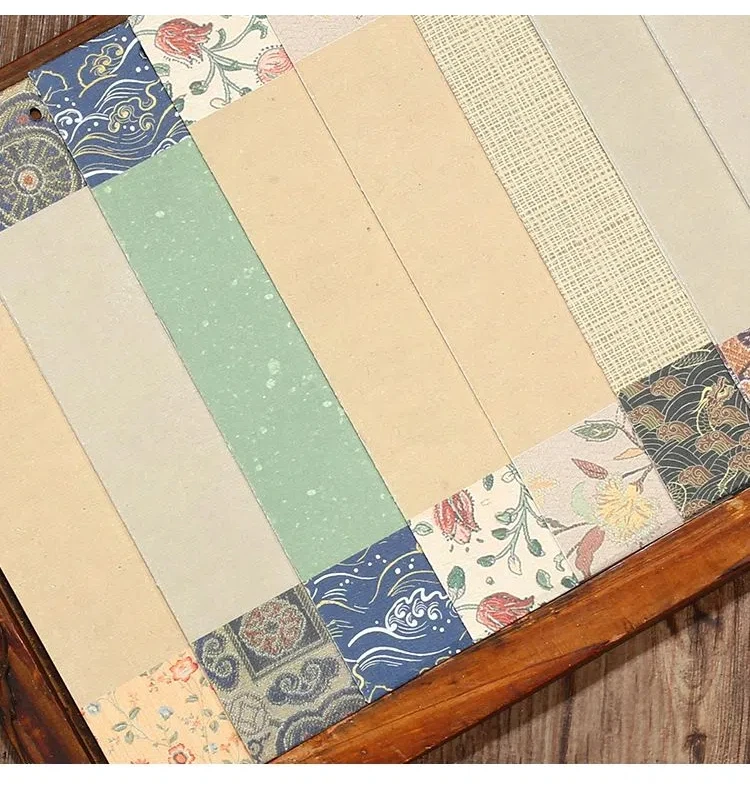 Batik Xuan Papier Lesezeichen antike bunte DIY Handschrift Karte Lesezeichen kreative Retro chinesische Kalligraphie Malerei Lesezeichen – Detail 5