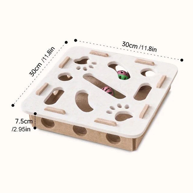 Interactive Cat Puzzle Toy Felt Toy Box with Maze Tunnel Bell Ball Indoor Entertainment Cat Toy 2