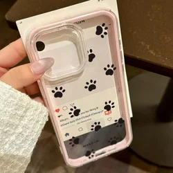 Clear 2 - in - 1 Cat's Paw Phone Case Cover - Galaxy S23 Ultra (NG56pink)