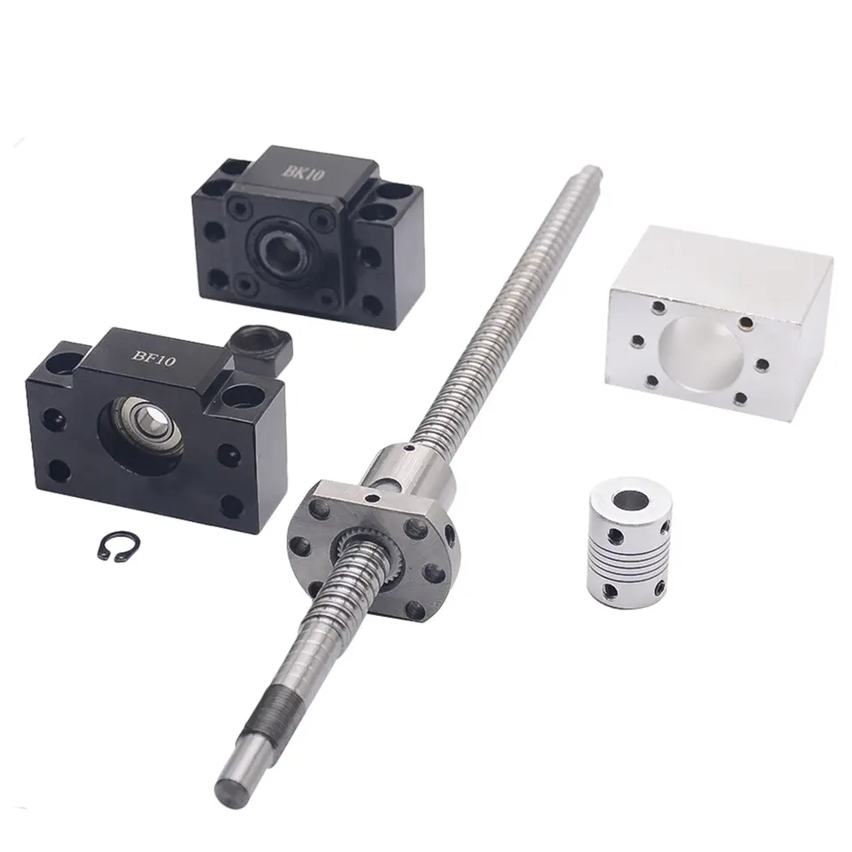 SFU1204 SET:RM1204 Rolled Ball Screw C7 with End Machined + Nut Housing + 1204 Ball Nut+BK/BF10 + Coupling image 1