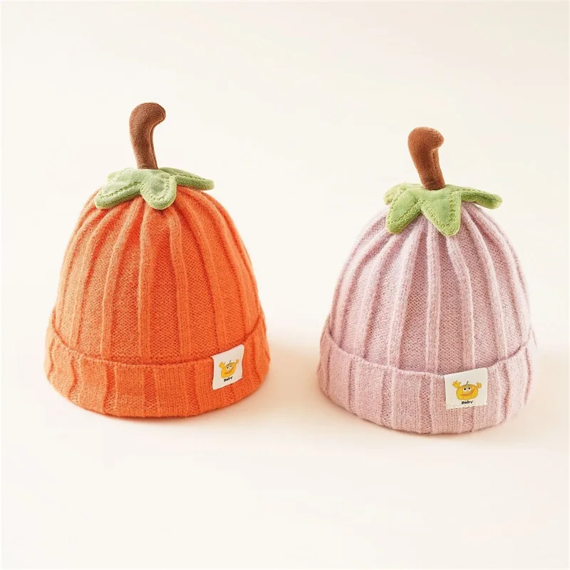 3 Bonnets Citrouille Enfant - Chaud, élastique, Coton - Pour Automne/hiver, Halloween, Garçon/fille, Tailles Ajustables