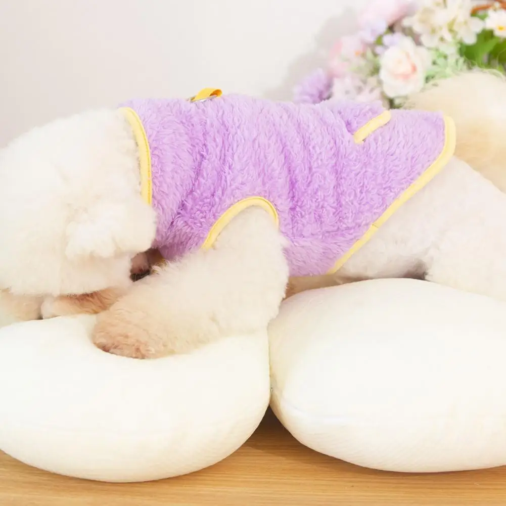

Pets Clothes Warm Cozy Reversible Plush Dog Clothes with Traction Ring Winter Attire for Furry Friend Easy to Carry Pet Clothes