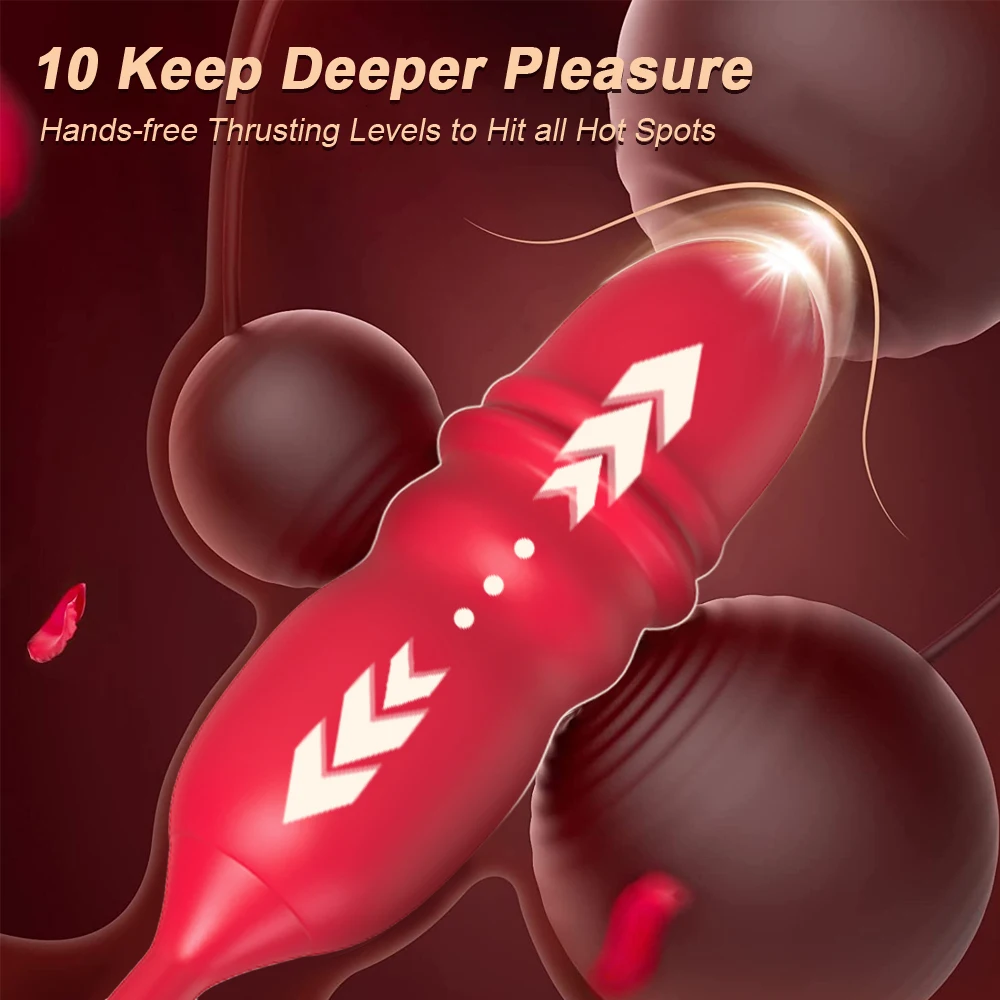 Tongue Licking Thrusting Vibrator Women G Spot 3 In1 Clitoral Stimulation Nipple Massager Adult Sexs for Female Rose_voghion.com