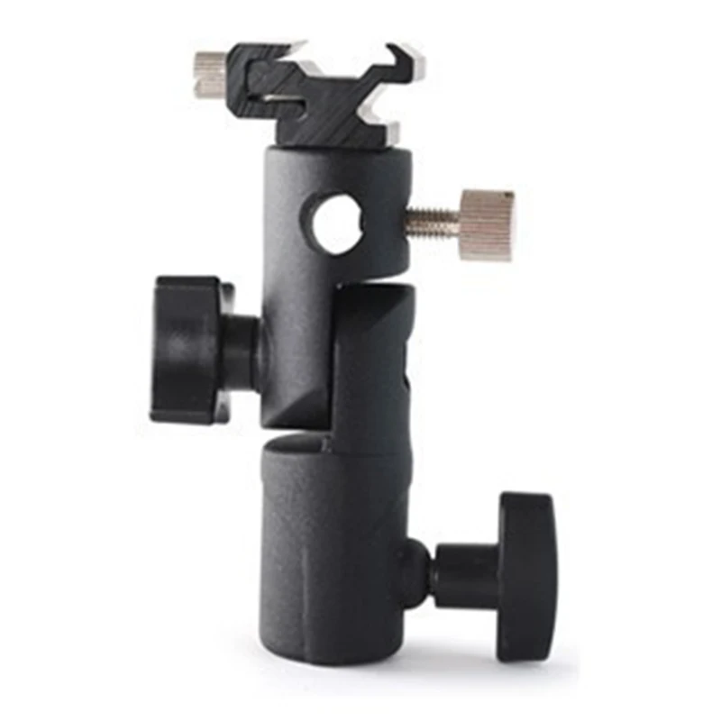 Flash Hot Shoe Umbrella Holder Mount Adapter for Studio Light Type E Stand 1/4 3/8 Screw Bracket Support E-type Lamp Holder camera flash adapter,bowens mount bracket holder,fill light holder