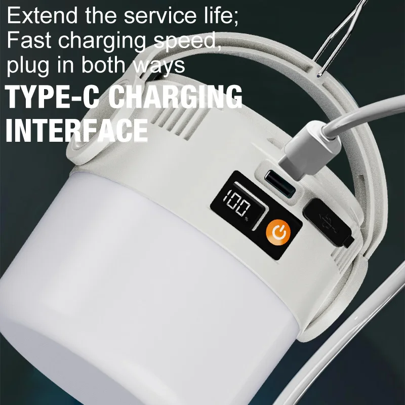 Solar LED Outdoor Camping Lamp Portable TYPE-C Charging