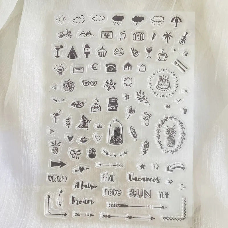 planner small object Clear Stamp Transparent Silicone Stamp Seal Sheet For Scrapbooking Photo Album Decoration clear stamps clear rubber stamps