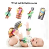 Baby wrist strap rattle sock set built-in ringing paper bell sound cartoon shape educational fun toys 1