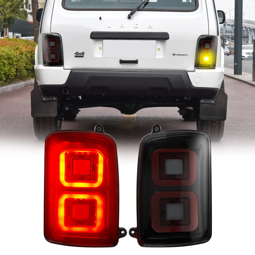 Feux Arrière LED étanches Pour Lada Niva (1ère Génération) - Rouge Et Noir, Design Moderne
