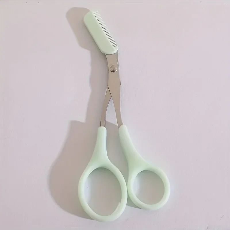 Eyebrow Trimmer Set Pink Eyebrow Trimming Scissors With Built-In Comb Precision Grooming Tool Perfect Brows Beauty Tool 1pc