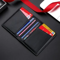 Ultra Thin Soft Wallet 100% Genuine Leather Mini Credit Card Holder Wallet Multi Card RFID Slim Small Card Holder Men's Wallet 2
