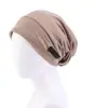 Satin Lined Sleep Cap Slouchy Beanie Slap Hat Soft Elastic Band Nightcap Hair Care Hats Wrap Head Bonnet 4