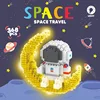 Building Blocks Toys Figure Astronaut Model Space Travel Man Moon Light Rose DIY Assembly Decorations Toys for Kids Bithday Gift 3