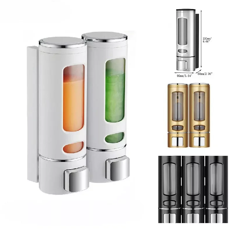 1/2/3 Heads Wall-mounted Soap Dispenser Bath Shampoo Shower Gel Liquid Soap Dispenser Soap Bottle Toilet Bathroom Accessories 2