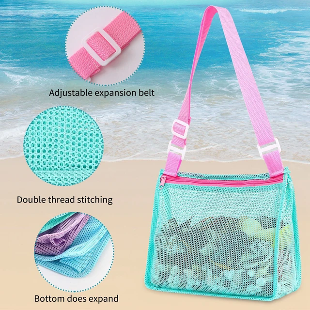 Sac de rangement portable en maille pour enfants, sacs de rangement pour  jouets pour enfants, natation, grand sac de plage pour serviettes, trousse  de maquillage cosmétique pour femmes - AliExpress