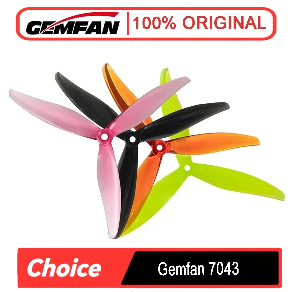 2 Paar Gemfan 7043 X Street League Propeller – 7043-3 Racing 7X4,3X3 3-Blatt, für FPV Freestyle 7 Zoll Long Range Drohnen