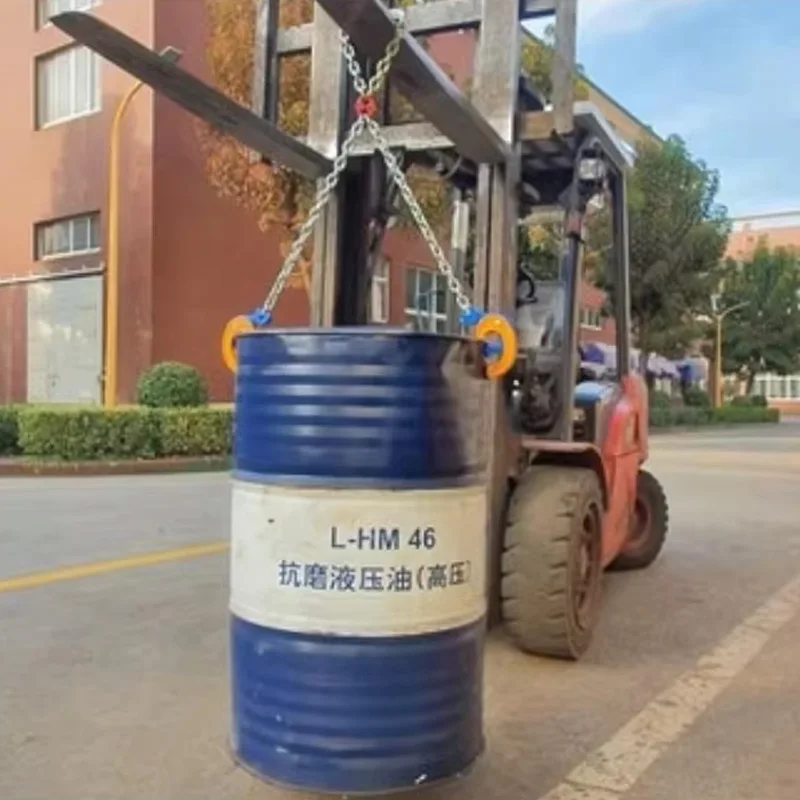 1000KG 용량 철제 드럼 리프팅 체인(2-프롱 후크 포함) 포크리프트 및 크레인..