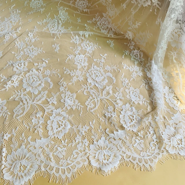 Lady Dress Making Lace Fabric High Flowers Eyelash French Lace Tissue Delicate