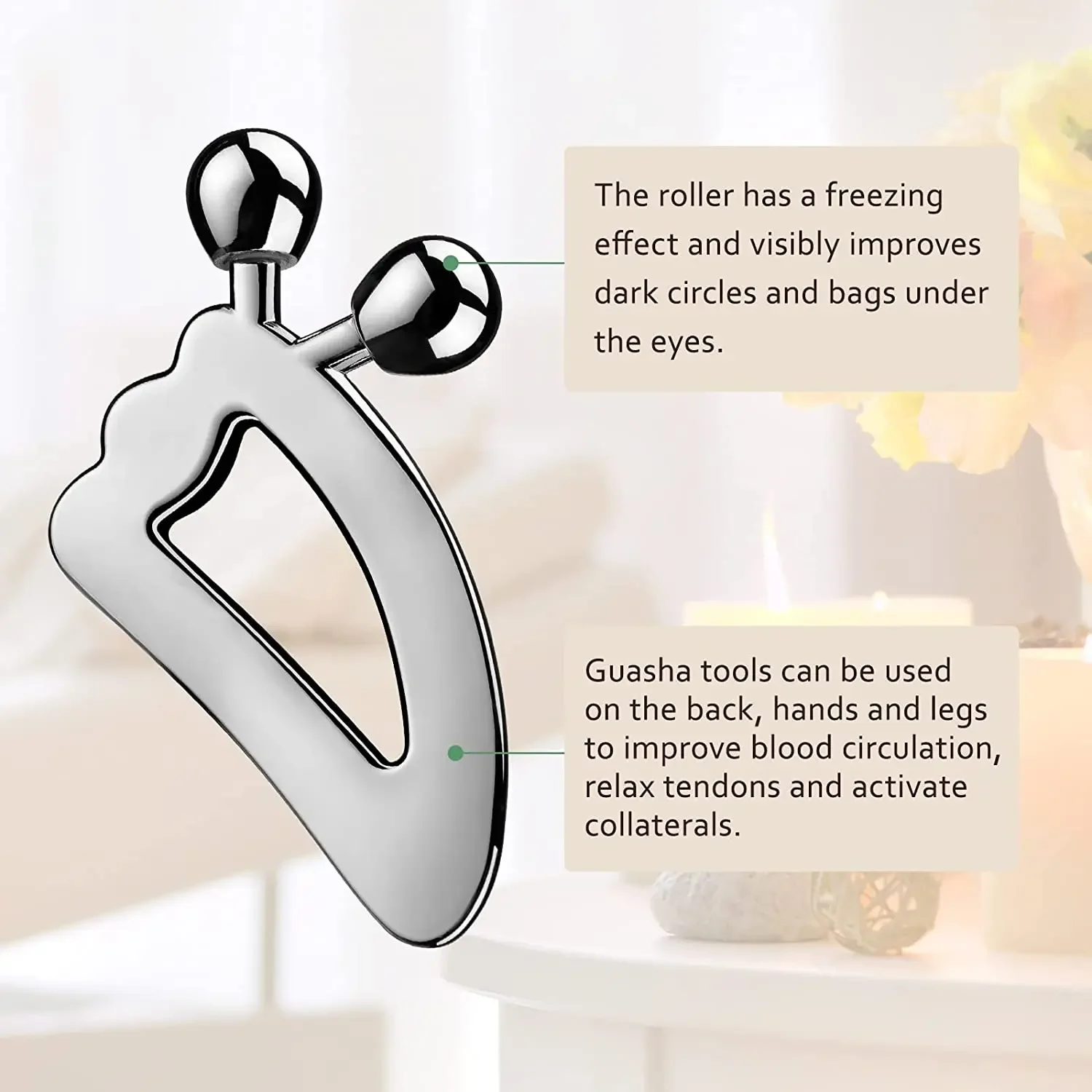 Gua Sha Massage Tool with Roller Ball Scraper Facial Massage Gua Sha Tool Body Massage Roller Face Lift Skin Tightening Tools